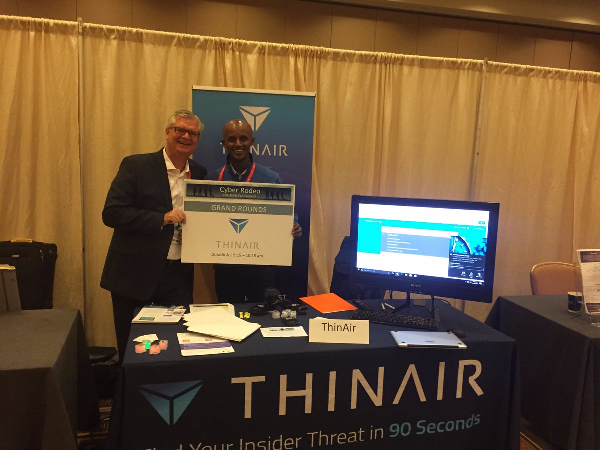 thinairlabs's tweet photo. Thank you to all that joined us at #NHISACFall17 and learned about the latest in #Healthcare #Security! Didn't have a chance to meet us? Book a live demo: https://t.co/4Y66iZ1SCt
#HITSecurity #HealthIT #HIPPA #PHI #InfoSec #CyberSecurity #Security https://t.co/i7xoJ1raXP