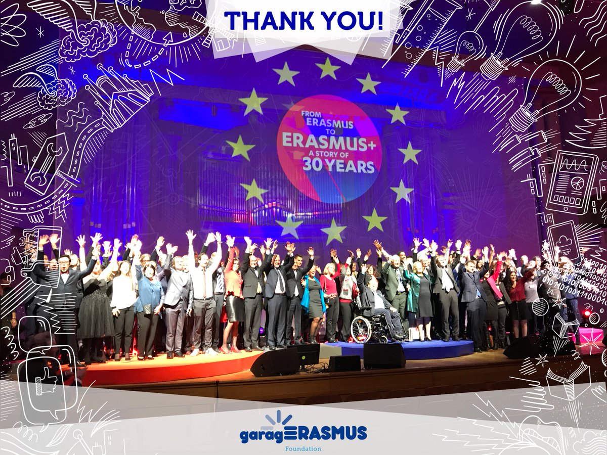 garagErasmus's tweet photo. We want to thank the @EU_Commission 🇪🇺 for organizing an amazing year of celebrations and last night event marking 3⃣0⃣ years of @EUErasmusPlus! 🎊🎉
#ErasmusPlus #ErasmusPlusBDay #EPlusFuture https://t.co/09tfZygcfj