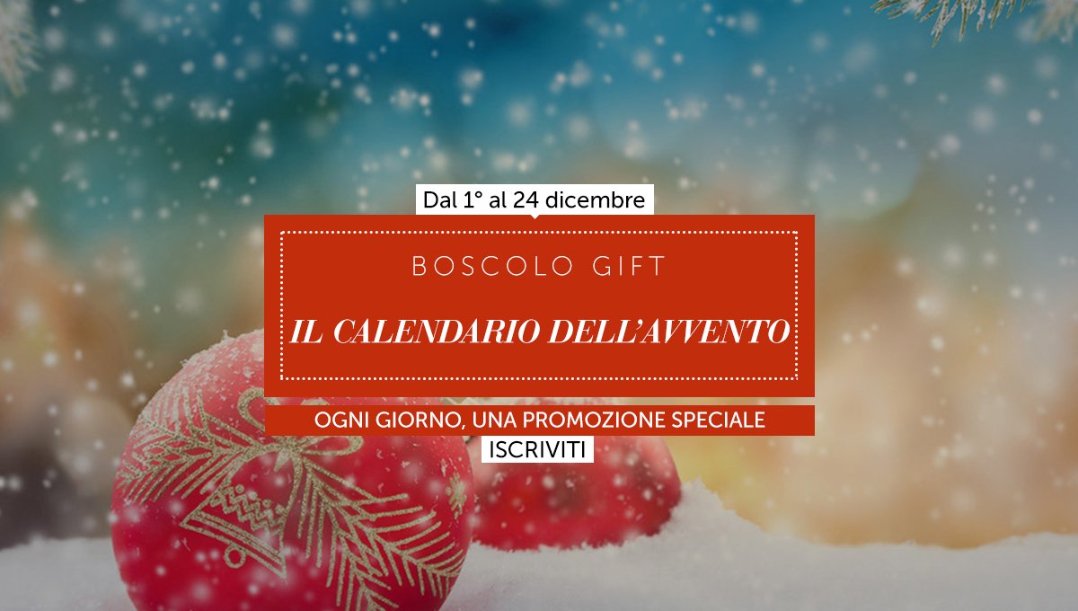È arrivato il Calendario dell’Avvento di #BoscoloGift!
Solo per oggi, SCONTO DEL 10% su TOP WEEKEND: un rilassante soggiorno di 1 notte con colazione, per 2 persone, con esperienza a tema. E oltre 60 proposte tra cui scegliere  bit.ly/2BBb5zE