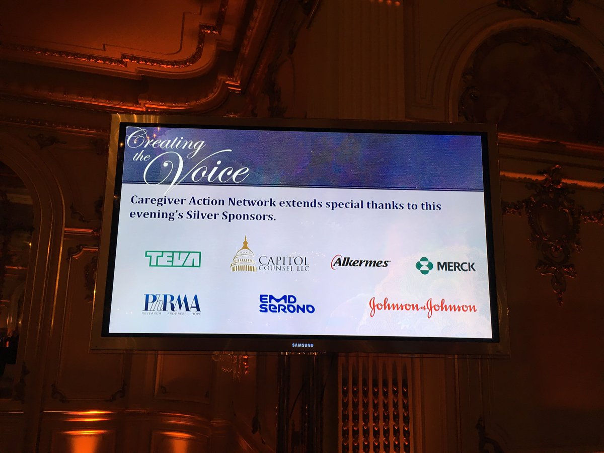 CaregiverAction's tweet photo. CAN thanks @TevaUSA #CapitolCounsel @Alkermes @Merck @PhRMA @EMDSerono @JNJCares for sponsoring Wednesday's Creating The Voice event! #Caregiving #Caregiver https://t.co/yw70zAzU8g