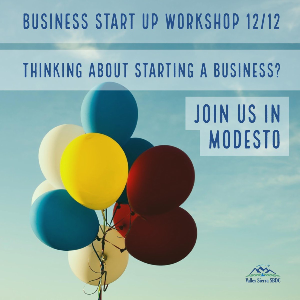 VSSBDC's tweet photo. If you're interested in starting a business, join us in #Modesto for a free Business Start Up workshop on 12/12! We'll help you get ready for your next step. #VSSBDC #SmallBiz #Workshop #BusinessStartUp https://t.co/PZVzXPYW6R https://t.co/Pszs8BDhn6