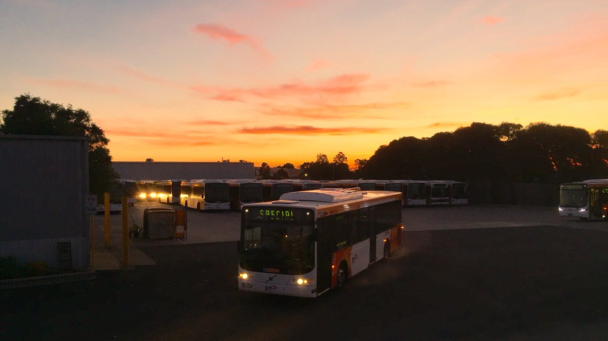 CDCVictoria's tweet photo. One advantage of starting work early... this view!! Thanks Goran from Altona depot for capturing this beauty! #cdcvictoria #sunrise #bus #busdepot #altonadepot #altona #goodmorning #busenthusiast https://t.co/XabazvpNMe