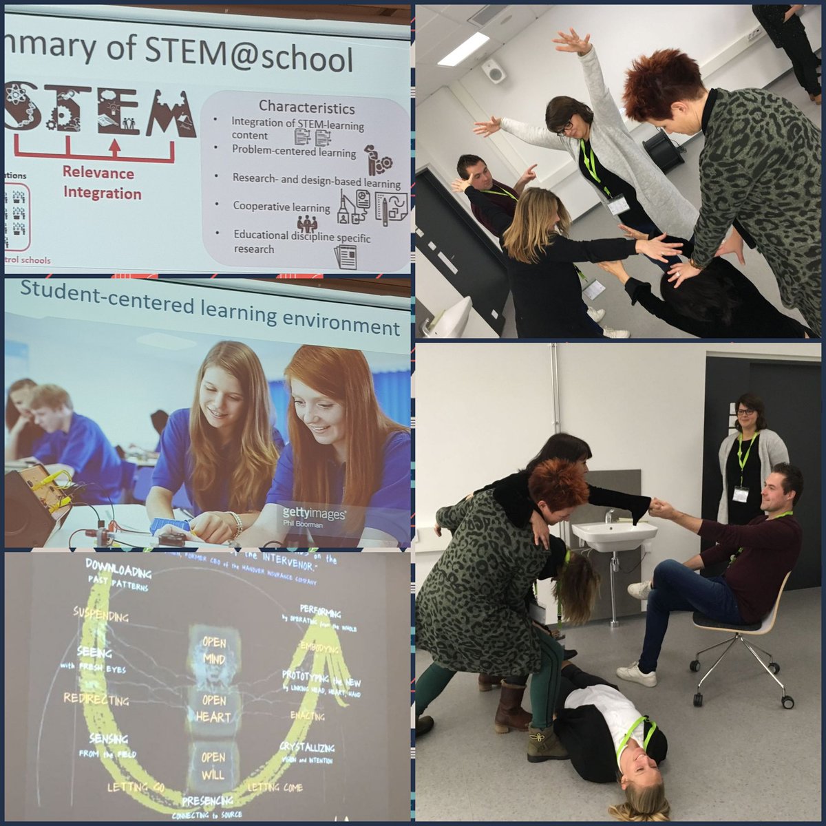 jaapjanvleeuwen's tweet image. #EAPRIL2017, Integrated STEM education @haydeedeloof @Annemie_Struyf & Theory U! Open mind, heart and will @UAntwerpen