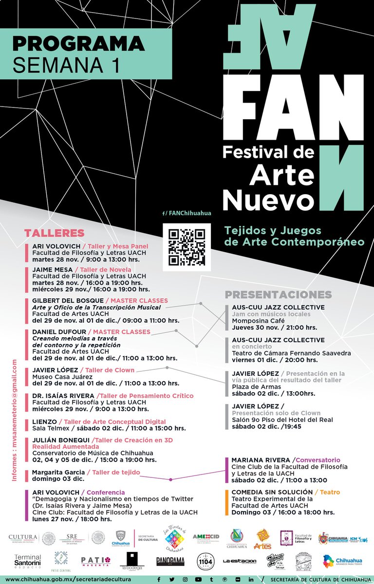 ahuehuetecultur's tweet photo. Conoce el Festival de Arte Nuevo que ofrece talleres, conferencias, mesas redondas y presentaciones artísticas con acceso gratuito #FAN2017 #CUU #Chihuahua https://t.co/ToDmKXaRIQ