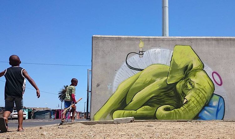 ‘My aching bones’
New Street Art by falkostarr in Cape town  South Africa