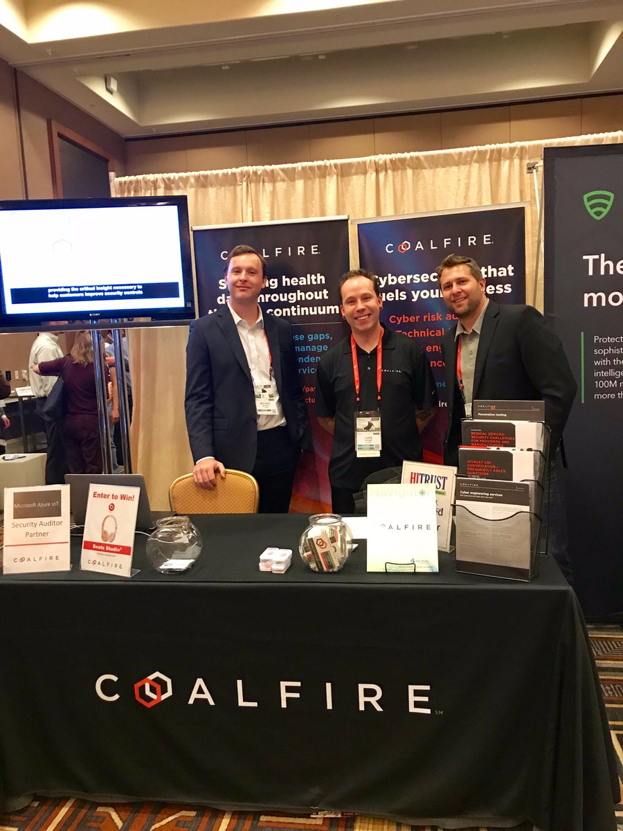 coalfire's tweet photo. You can find our team at NH-ISAC today & tomorrow booth 24 - stop by & check out our sweet giveaways! #NHISACFall17 #HealthIT #infosec https://t.co/3f2dWxkUFL