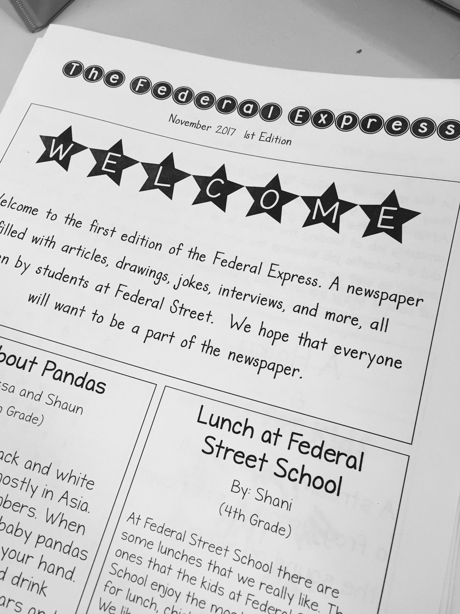 fsstechgps's tweet photo. Extra, extra, read all about it...  Be sure to check out the first edition of "The Federal Express" newspaper.  All written by FSS students! #gpsk12ma @nanput1 @Super_GPS https://t.co/KHvu0aeOnA