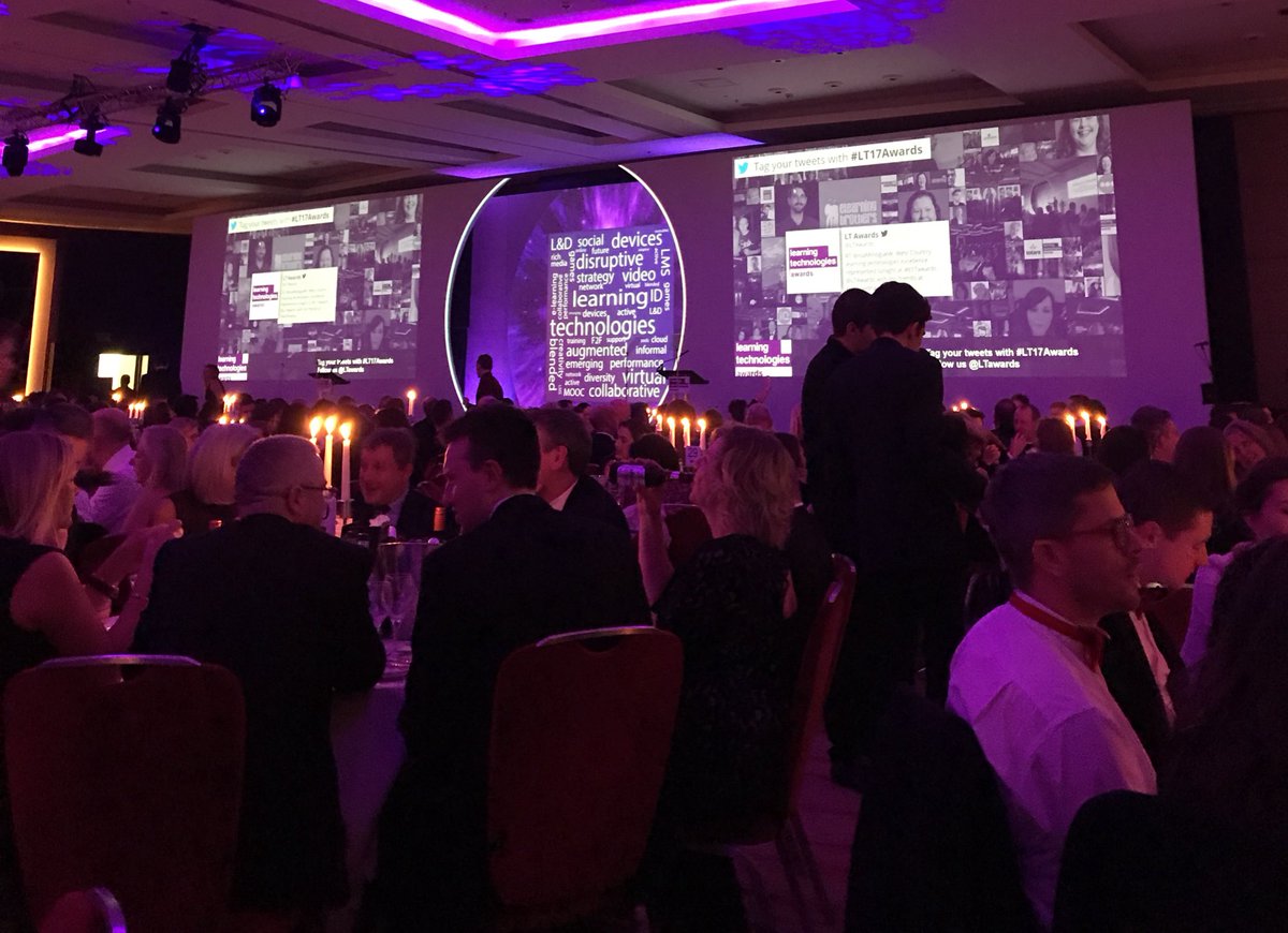 Haylsbayls's tweet photo. @FlowTraining - What an evening @LTAwards, already blown away by the atmosphere and introduction @LearnAppeal speeches #technology #LT17awards https://t.co/mgftHz1xsn