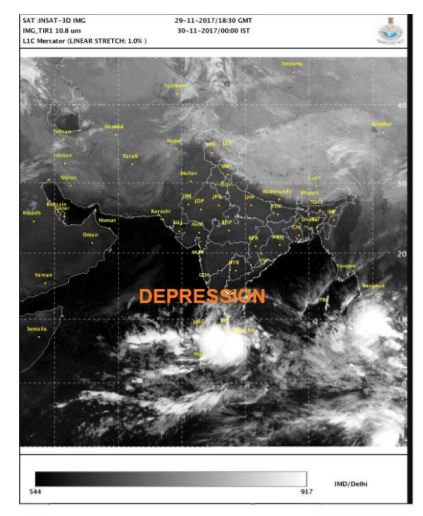 India Meteorological Department Depression Over Comorin Area And Adjoining Sri Lanka Moved Nearly Westward With A Speed Of 15 Kmph And Lay Centred At 2330 Hrs Ist Of Yday Over