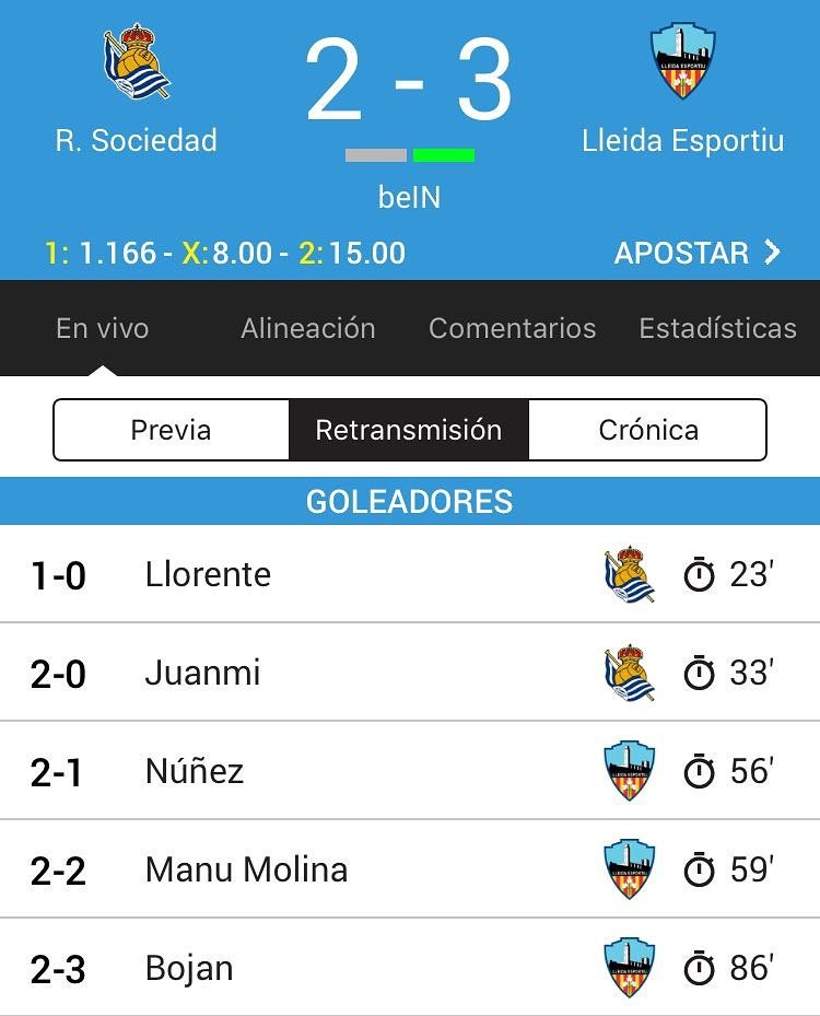 PostureigLleida's tweet photo. Lo @Lleidaesportiu remonta un 2-0, supera el 0-1 de l'anada i es classifica pels vuitens de final de la #CopaDelRey, guardeu-vos aquest resultat que serà històric! 💙💙💙 https://t.co/58yuQM5r9w