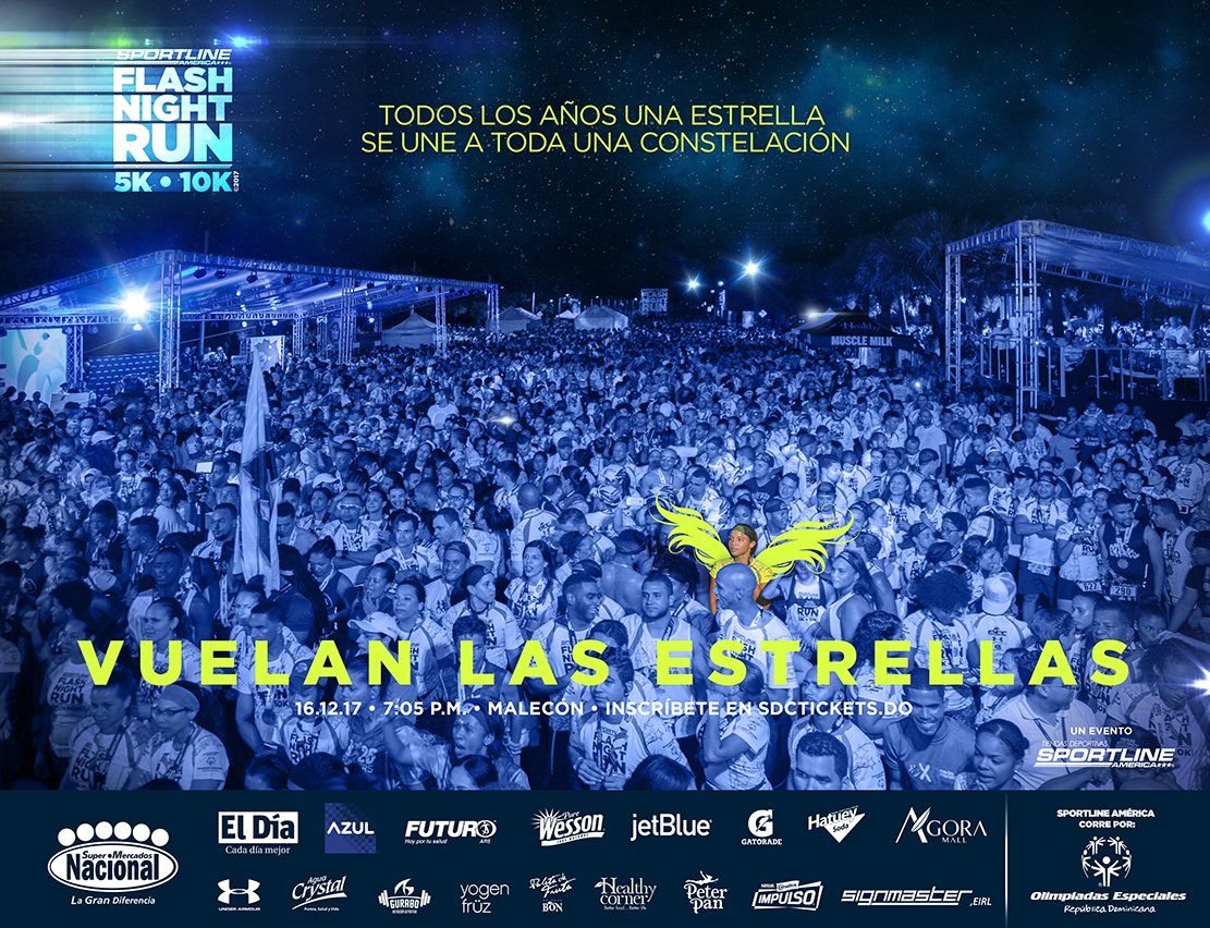 sportlinedr's tweet photo. Este 16 de diciembre vuelan las estrellas, inscríbete en sdctickets.do  #FlashNightRunrd #FlashNightRun #Sportline #SantoDomingo #MarcaTuLinea #NocheDeLasEstrellas https://t.co/jcGnJcTQWt