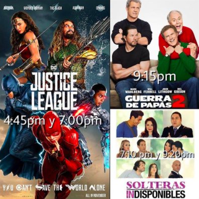 ¡Nuestra cartelera esta semana no te la puedes perder! Recuerda que contamos con punto de venta.