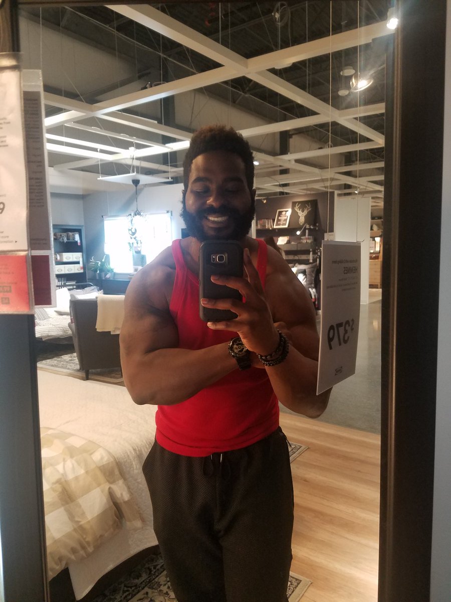 iAmDieselGod's tweet photo. I told @ktownkris I was going on a swolfie spree all over @IKEAUSA. I'm not here to play....#IKEA #IKEAJax #Bodybuilding #Bodysculpting #DieselSeason #DieselGod #Swolfie #SwoleSquad #Fitspo #FitLife #FitnessMotivation #EbonyAesthetics #EbonyFitFreaks #FlexTillYoureFamous https://t.co/F7hB31CgjY