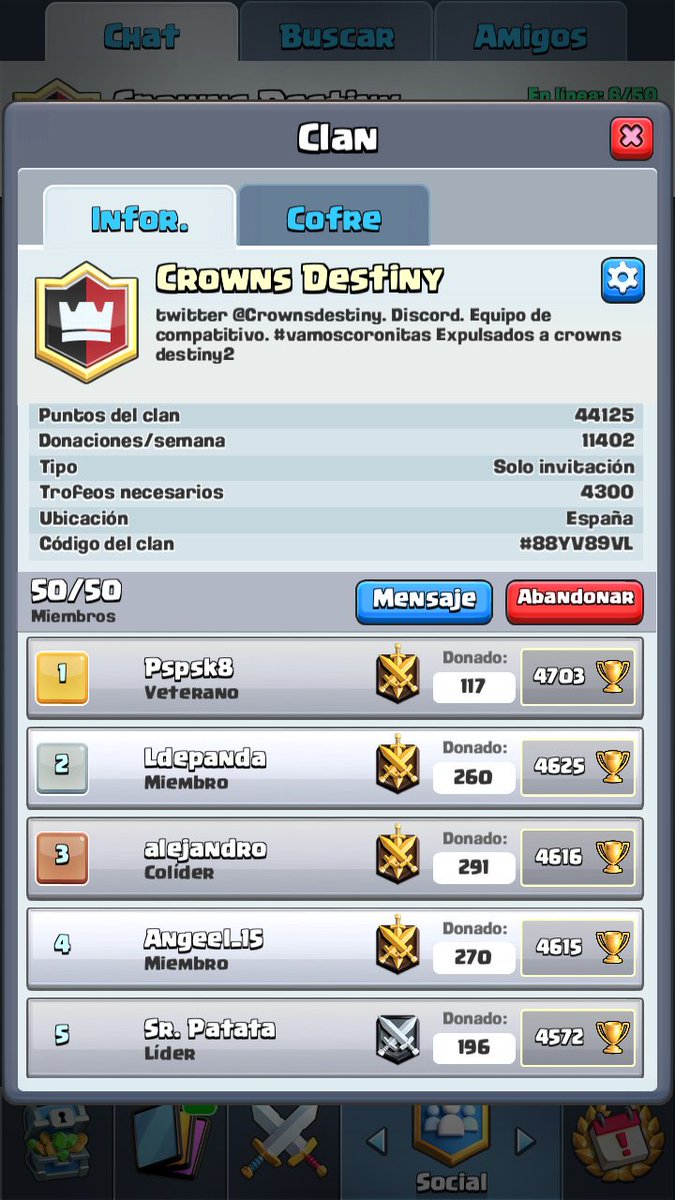 andreas_tt_23's tweet photo. Chiscos. Vuestra pregunta es?? Busco clan. Ya no hace falta ue busques mas, si tienes mas de 4000 copas prodras unirte a @CrownsDestiny, te haremos las pruebas para competitivo en el clan. Quereis ser coronitas ? CONTESTA AL TWITT PARA CONTACTAR https://t.co/rsrnNl8OzZ