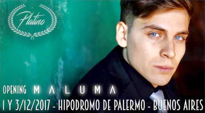 PlatinoArg's tweet photo. #Platino con sus canciones estará abriendo los shows de Maluma en Buenos Aires . 1 y 3 de Diciembre en el hipódromo .@nachoprod  @antominu https://t.co/h0DvLm35Bc