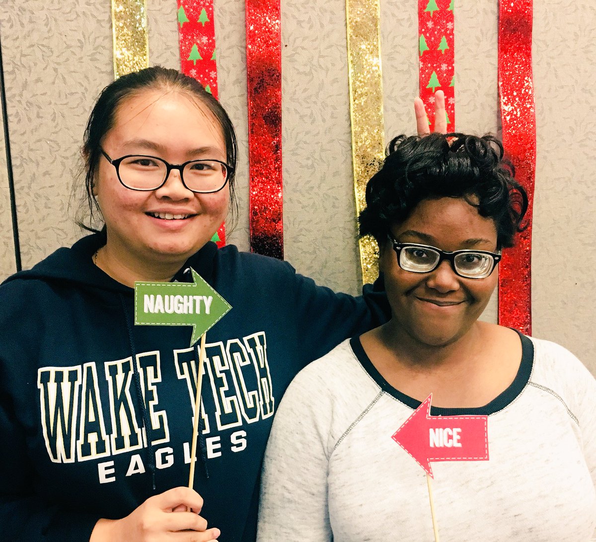 WakeTechSuccess's tweet photo. Photo booth fun! ❄️❄️❄️ #SSCHolidayHooray https://t.co/PfsdXRLyRN
