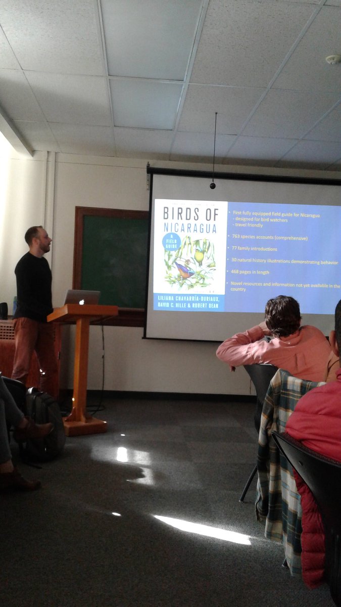 skimmerchick's tweet photo. Our very own @davidchille talking about his new field guide of birds of Nicaragua. Congrats to you and your co-authors! https://t.co/ouR2KLK5HH