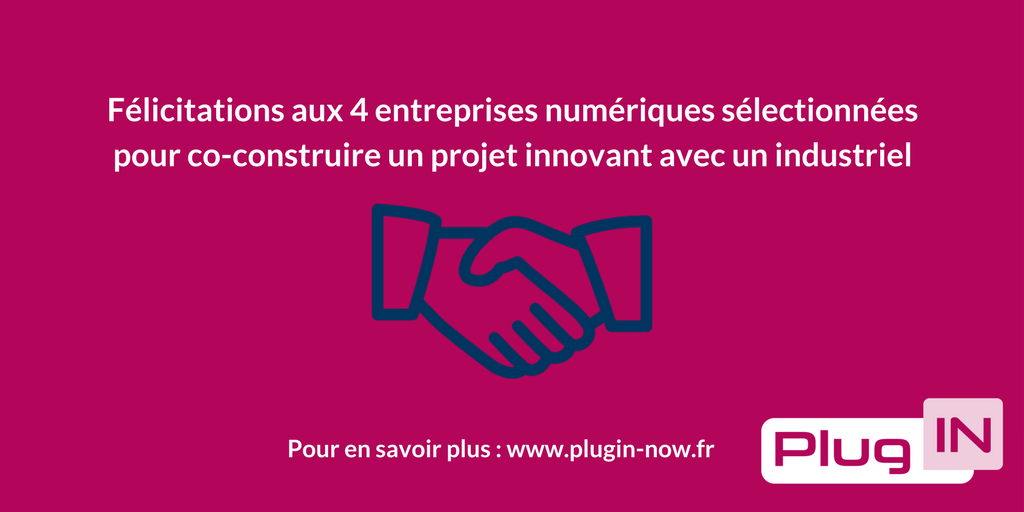 Polemc2's tweet photo. 👏👏Félicitations à @Omninnov @SwitchupMobilit #Caméon #SmartLeads, #PME & #startups du numérique sélectionnées par les industriels #PlugIN ! Les binômes vont co-construire 1 projet d’#industriedufutur. Résultats attendus en mars 2018 👉 https://t.co/P94hAK9AGQ #openinnovation https://t.co/YNC2dVxfxW
