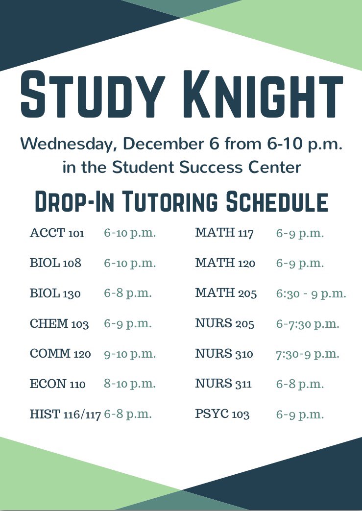 SSC_Tutoring's tweet photo. Study Knight is BACK!
Join us for drop-in sessions ✍🏾 and hot drinks ☕️ right before Late Knight Breakfast to ease those pre-finals nerves!

See you there! 📚👀
#ssctutoring #studyknight #finals https://t.co/jPgO0x05WB