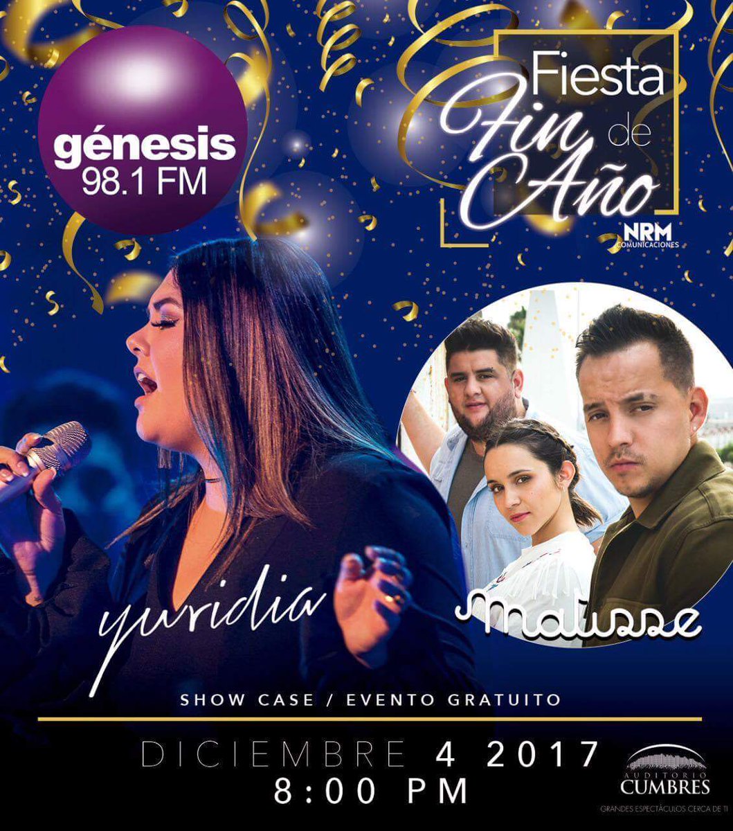 genesis981fm's tweet photo. Sigue participando por los accesos para nuestra #FiestaDeFinDeAño  

Fav+ Rt+ tu nombre+ #fiestadefindeaño https://t.co/LNj8Fi2R8Z