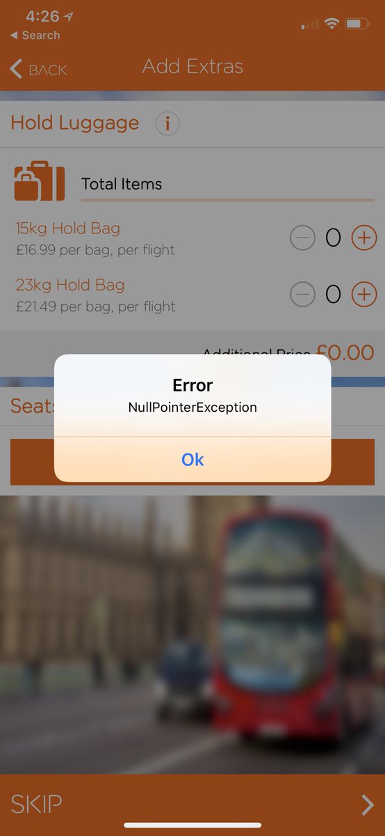 bharanijayasuri's tweet image. @easyJet #nullpointerexceptions while trying to check-in using the iOS app. I’m on iOS 11.1.2 on an iPhone X.