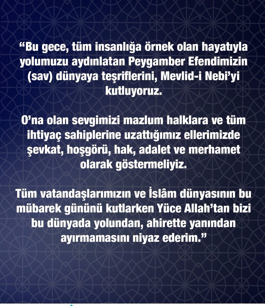 #MevlidKandilimiz mübarek olsun.