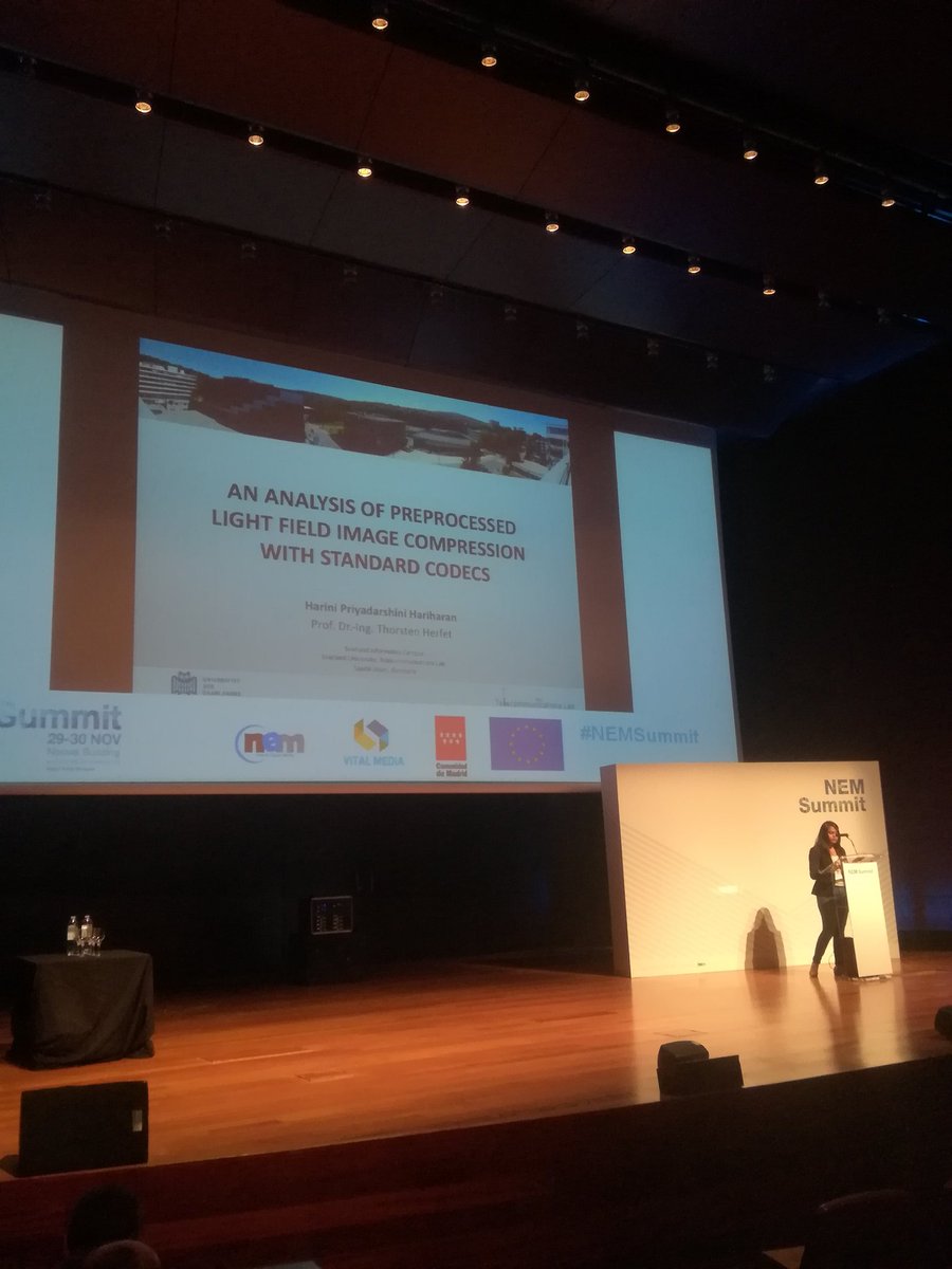 NEM_Initiative's tweet photo. #HariniHariharan from #SaarlandUniversity presents an analysis of #preprocessed #lightfield #Image compression with standard codecs. https://t.co/uxyinzPjkQ
