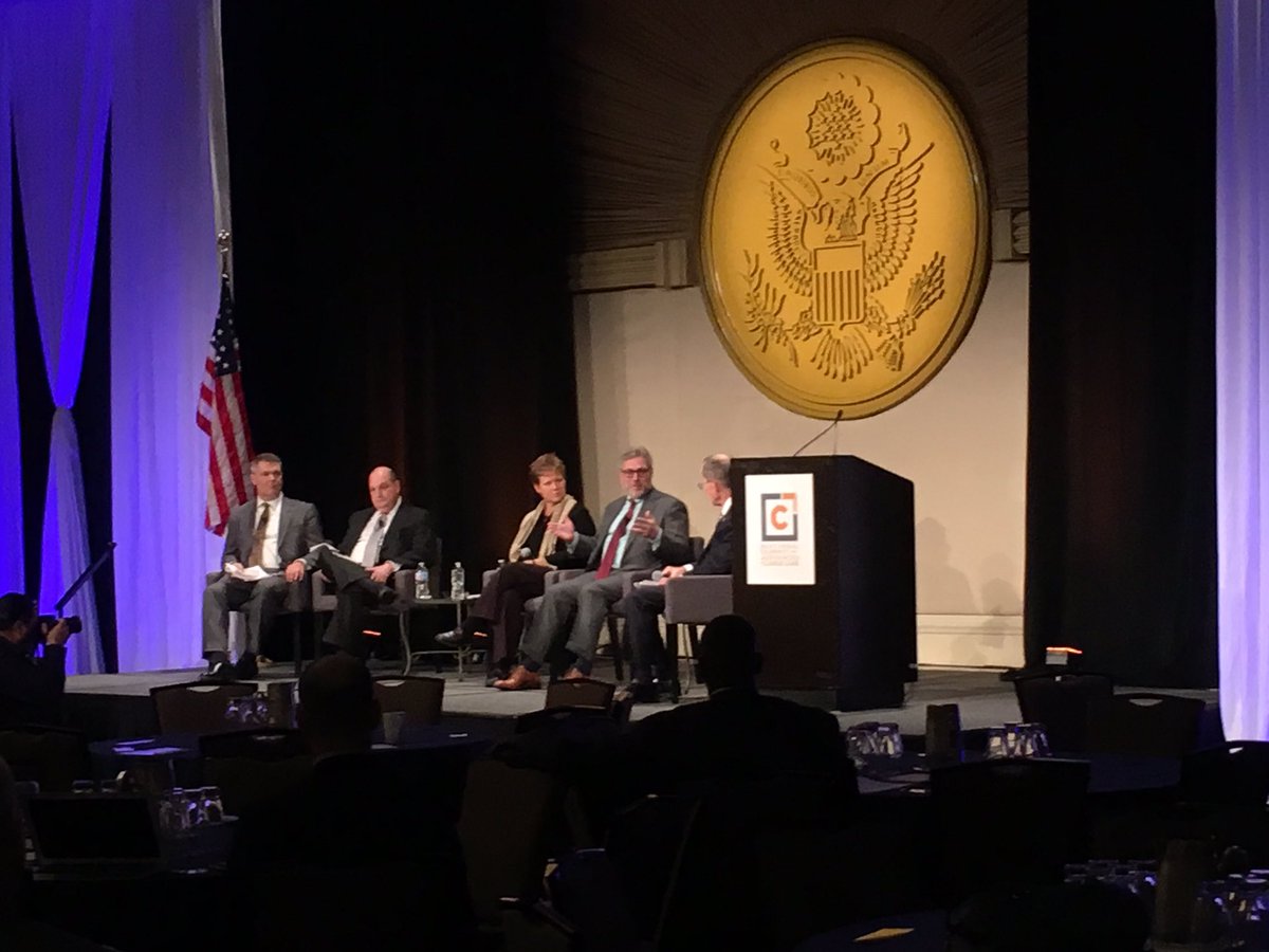 CTACorg's tweet photo. .@AARP's Eric Schneidewind moderates a discussion on state and community care initiatives with @GregVigdor of @azhospitalassn, Phil Marshall of @hosparushealth, Jeff Goldman of @PCCMoCo, and Jeannette Koijane of Kokua Mau #CTACSummit17 https://t.co/eAyaze0xV4