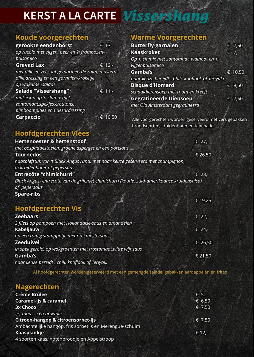 Uit eten met Kerst ? a la Carte of diner ?