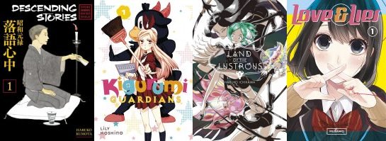 New giveaway at Experiments in Manga! Enter for a chance to win four of Kodansha Comics' 2017 print manga debuts: Descending Stories, Kigurumi Guardians, Land of the Lustrous, and Love &amp; Lies!