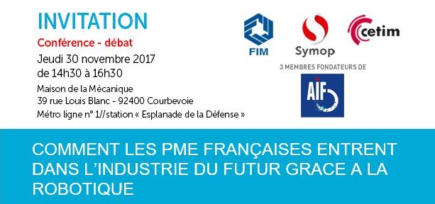 Dans la perspective du colloque du 30 novembre, Olivier Dario, Délégué général du @le_Symop revient sur la place de la #robotique dans les #PME françaises.
C'est à lire ici : industrie-competitivite.com/2017/11/29/que…