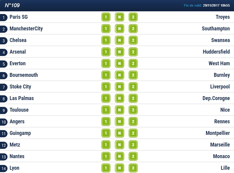 BlogDuParieur's tweet photo. Plus qu'une heure pour valider la grille #LF14 de ce mercredi ! Comment jouer au #lotofoot ? Suivez le guide >https://t.co/ir67roOaFa #TeamParieur #Ligue1 https://t.co/KWn9CCtQCh