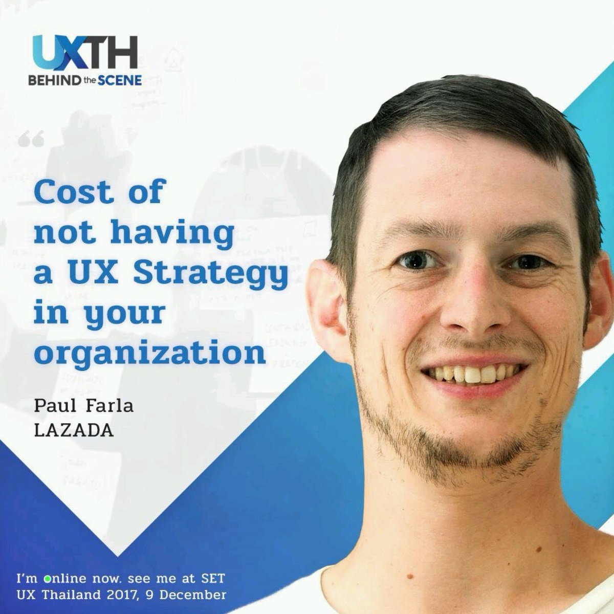paulfarla's tweet photo. Excited to be speaking at UXTH in Bangkok! Only 10 days left to go! #ux #bkk #Digital #th https://t.co/IJzSkh0QUO