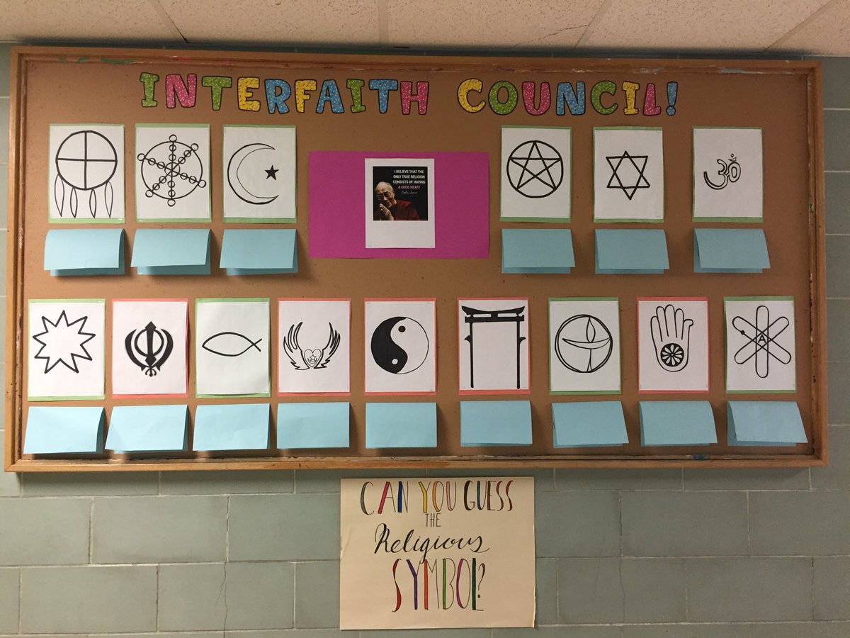 WG_Davis's tweet photo. This bulletin board installed by our Interfaith Council has made us all think for the last month! https://t.co/juTJoOo4fM