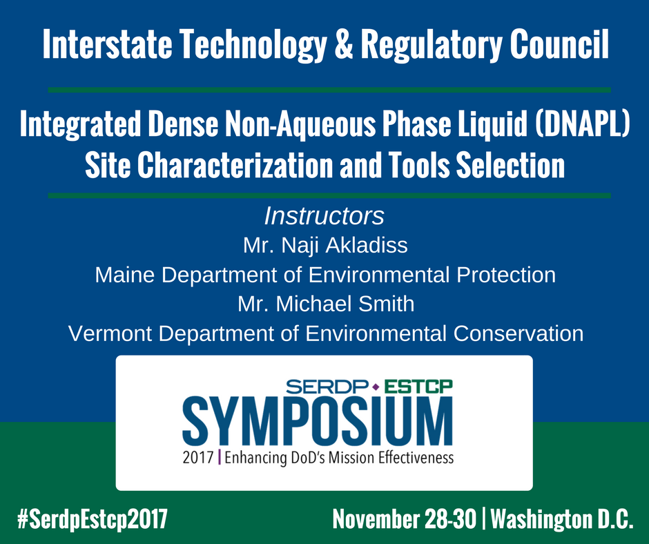 SERDP_ESTCP_ER's tweet photo. Our first short course today is the @ITRCweb #DNAPL Characterization course in the Embassy Room at Noon. https://t.co/em3uPLqDrZ