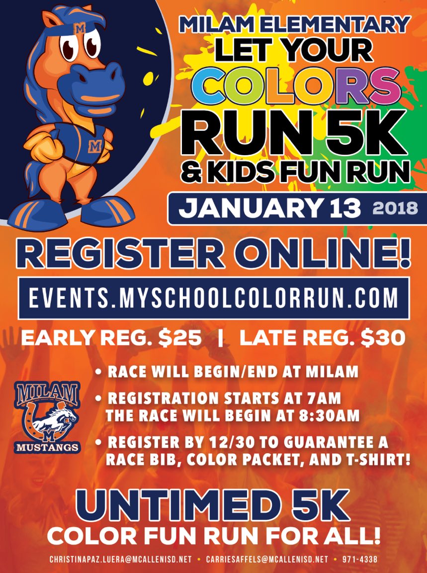 Chrispluera2's tweet photo. Super excited about Milam’s 5k Color Run!!
@McAllenISD https://t.co/AxNIREK6Ac