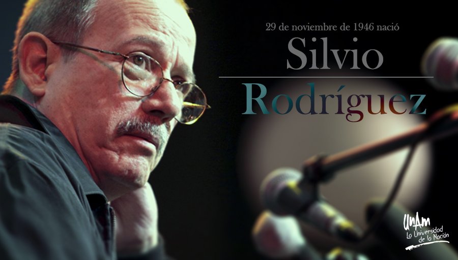 UNAM_MX's tweet photo. #UnDíaComoHoy de 1946 nació el cantautor cubano Silvio Rodríguez, uno de los principales exponentes de la Nueva Trova. ¿Con qué canciones vas a celebrarlo? https://t.co/eztlJbcYyS