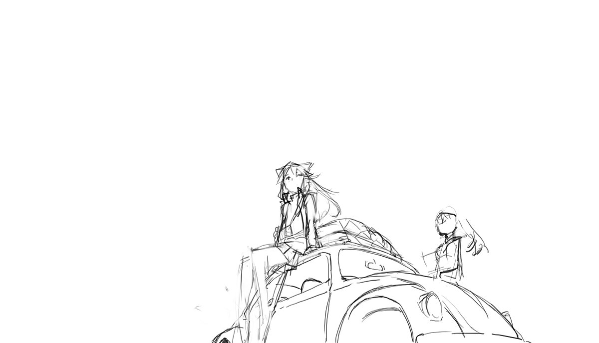 #このタグを見た人はラフ画とその完成絵を見せる
有時候都不知道自己在幹嘛wwww 