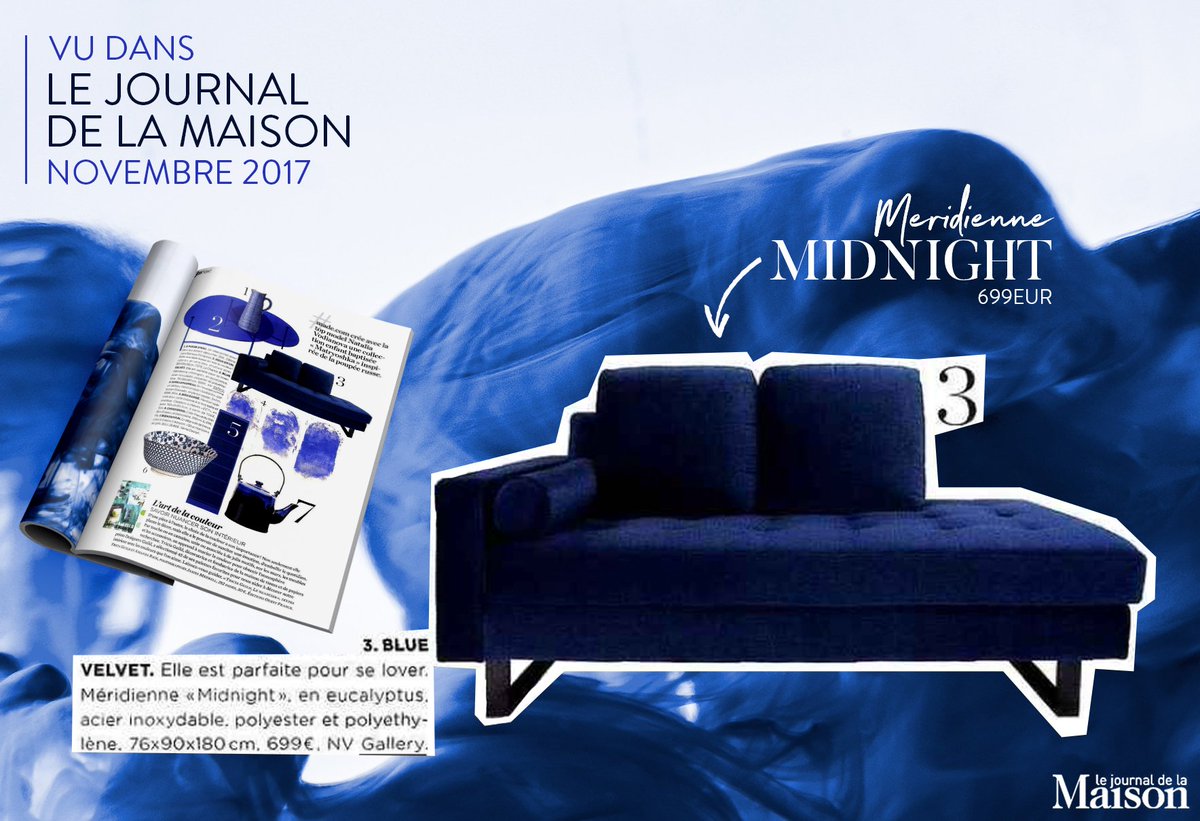 nv_gallery's tweet photo. 💙 #VUDANSLAPRESSE 💙
Retrouvez notre meridienne MIDNIGHT en velours capitonné bleu nuit
( https://t.co/GAyhlwcalU ) dans Le Journal de la Maison (Officiel) du mois de Novembre dans la sélection Bleu #jlmnow ! #NVGALLERY https://t.co/YlVXF4khL6