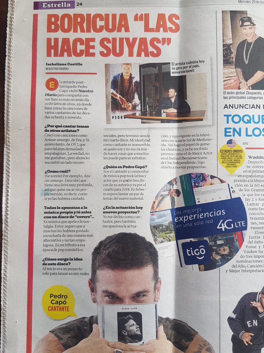 Entrevista de <a href="/pedrocapo/">Pedro Capó</a> en <a href="/NuestroDiario/">Nuestro Diario</a>, ya la vieron?