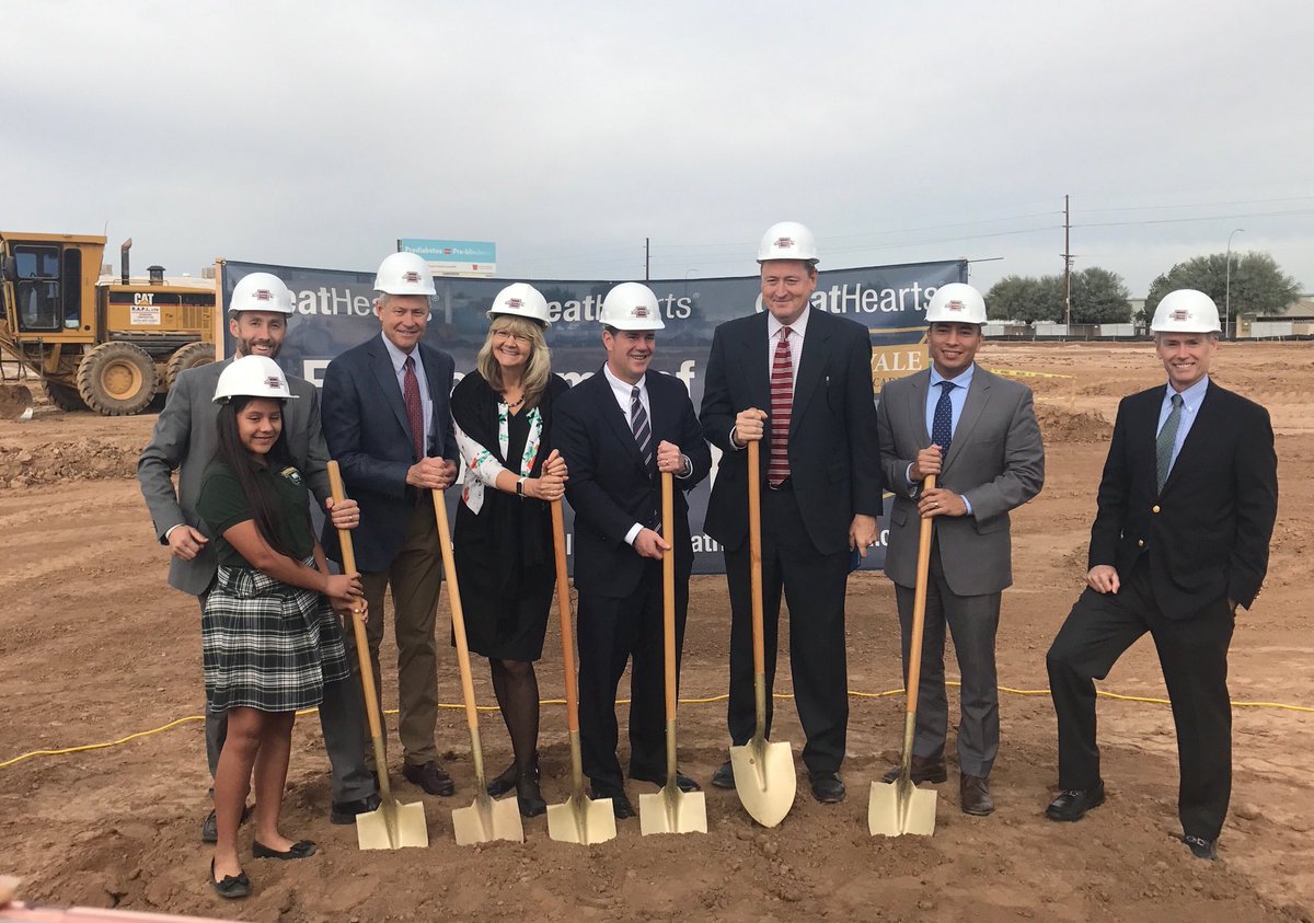 DougDucey's tweet photo. Just broke ground at the NEW @GreatHeartsAcad facility in Maryvale. Maryvale Prep's expansion gives more students in this community access to a high-quality public education. https://t.co/QkpxhvLdWT