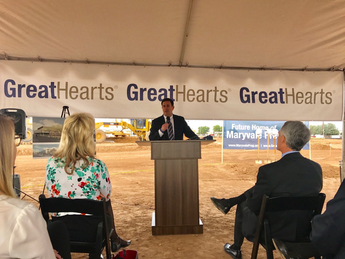DougDucey's tweet photo. Just broke ground at the NEW @GreatHeartsAcad facility in Maryvale. Maryvale Prep's expansion gives more students in this community access to a high-quality public education. https://t.co/QkpxhvLdWT