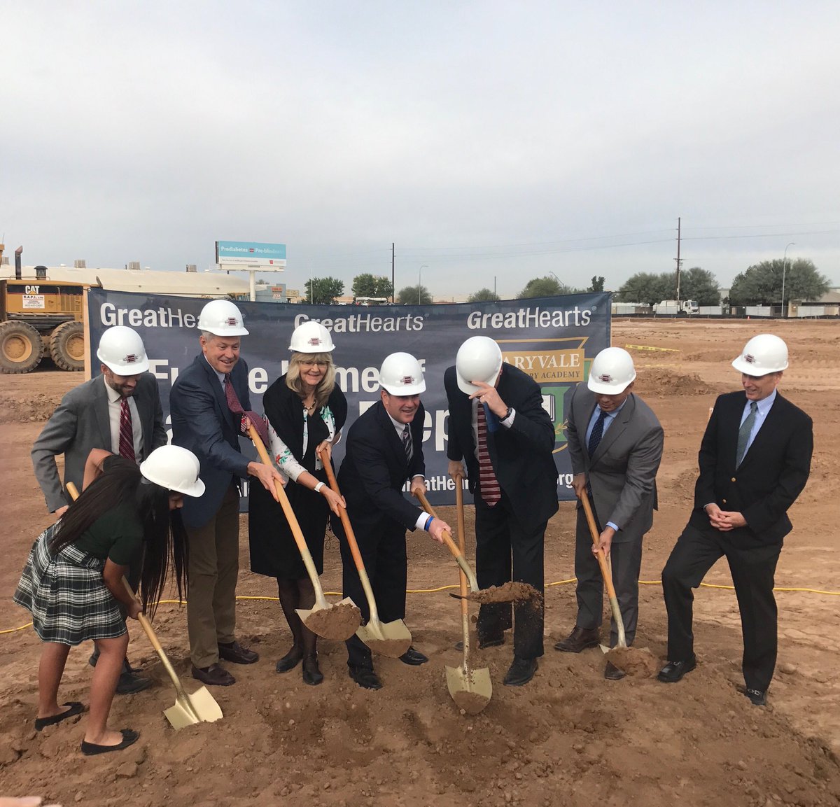 DougDucey's tweet photo. Just broke ground at the NEW @GreatHeartsAcad facility in Maryvale. Maryvale Prep's expansion gives more students in this community access to a high-quality public education. https://t.co/QkpxhvLdWT