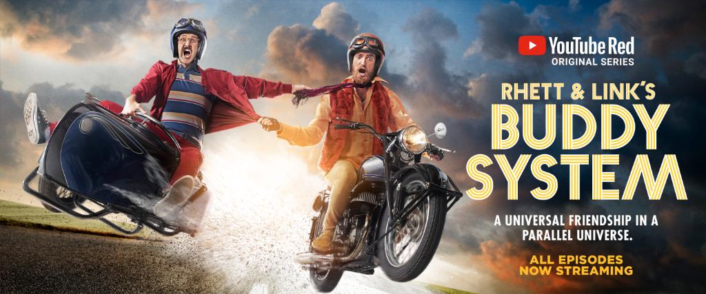 YouTube's tweet image. Grab a pal and get ready for another season of #RLBuddySystem with @rhettandlink now on YouTube Red! goo.gl/2ChnAv
