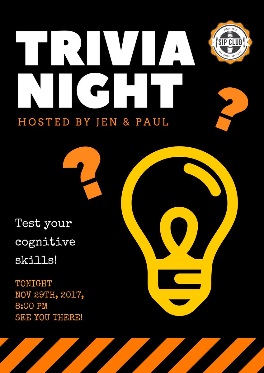 It's #Trivia night <a href="/sipclub/">sipclub</a> ! Test your cognitive skills while enjoying our #delicious #burger special &amp; a #pint for $13. ONLY ON #Wednesdays ! For reservations, please call 519-265-1964.