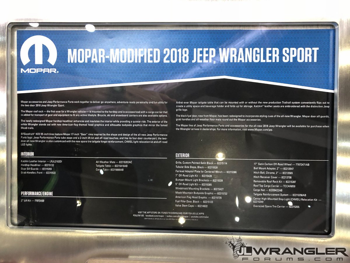 Here's a preview of the #Mopar modified 2018 #Jeep #Wrangler JL that we'll show you later today from the LA Auto Show.