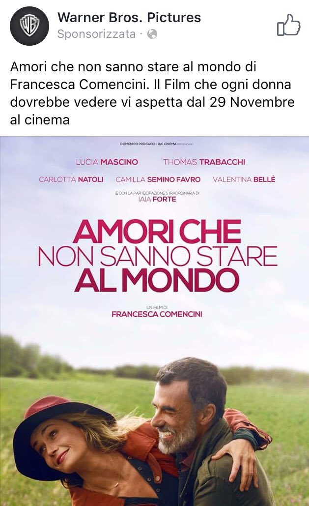 laprovinciale2's tweet photo. Ma perché dovrebbero vederlo solo le donne? Ah sì, ora che ci penso, l’amore interessa solo alle donne. E vabbè, vuol dire che questo film cercherò di perdermelo. #stereotipi #donne #differenzedigenerestrampalate https://t.co/k95K6aStxX