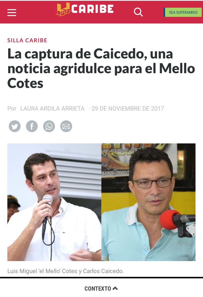 LuisMiguelCotes's tweet photo. Nunca será dulce para mi una noticia que afecte la institucionalidad Samaria, JAMAS le desearé a alguien que sea privado de la libertad. Nuestro ejercicio político solo busca el bienestar de los Colombianos. https://t.co/EN3yRdluma