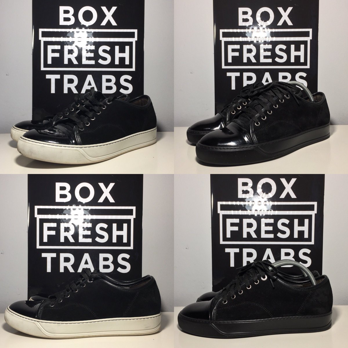 Boxfreshtrabs's tweet photo. Lanvin’s starting to look tired or old??? Sole starting to yellow?? Get them looking fresh for winter with a blackout here at @_boxfreshtrabs_ !! These are a personal pair and look even better in person!!! Get in touch to get your lanvins all black and fresh! #boxfreshtrabs https://t.co/ARDMTAyakm