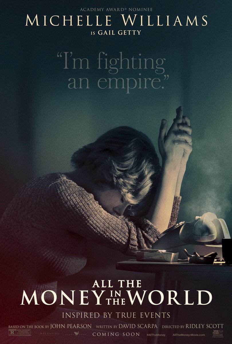 Michelle Williams, Christopher Plummer and Mark Wahlberg star in All the Money in the World – Inspired by True Events. Don’t miss it in theaters December 22nd.